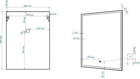 Зеркало с подсветкой Art&Max AREZZO AM-Are-600-800-DS-FC 60х80 подвесное