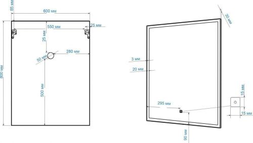 Зеркало с подсветкой Art&Max AREZZO AM-Are-600-800-DS-FC 60х80 подвесное - фото 4