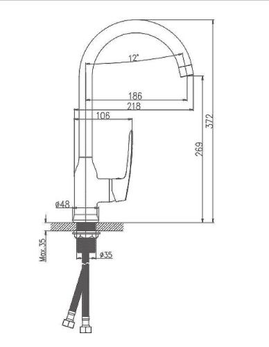 Смеситель для кухни Haiba HB183 HB70183 на мойку хром - фото 2