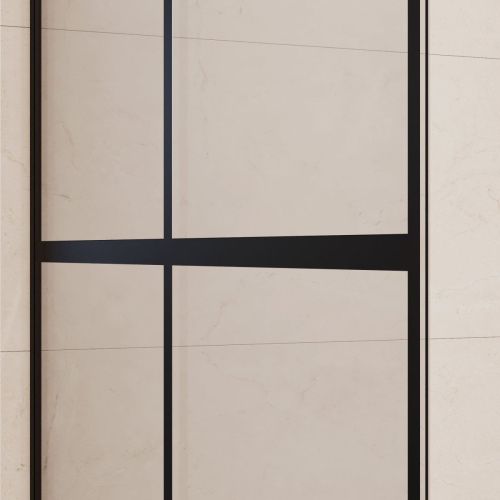 Душевая перегородка RGW Walk In 35102190-84 90х200 стекло с рисунком профиль черный - фото 5