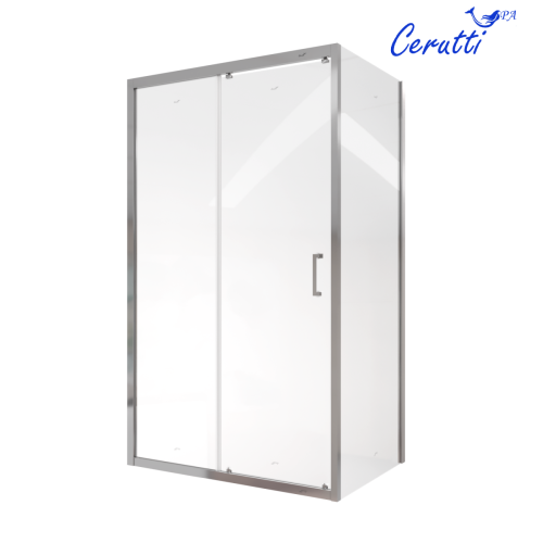 Душевой уголок Cerutti SPA GLORIA120 120х80 стекло прозрачное профиль хром без поддона - фото 2