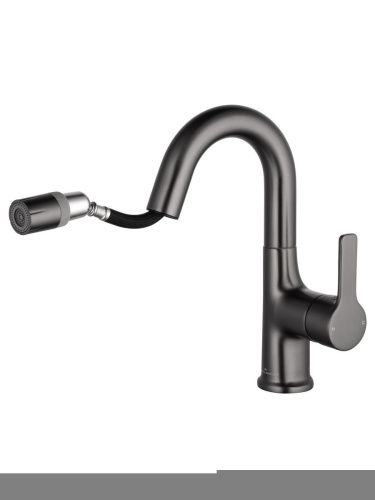 Смеситель Wonzon & Woghand WW-FE01L212-BGG на раковину серый - фото 2