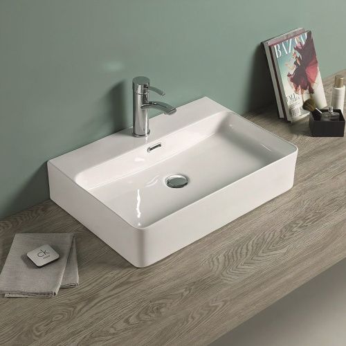 Раковина керамическая Art&Max AM-78188 60х40 накладная цвет белый