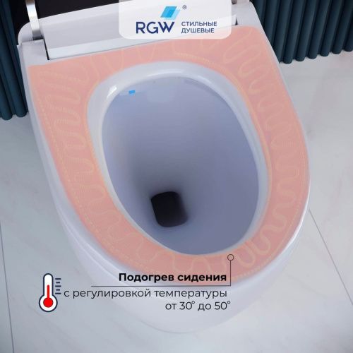 Унитаз приставной RGW 63420131-01 белый с сиденьем микролифт безободковый смыв торнадо - фото 5