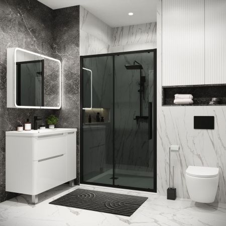 Душевая дверь Grossman Cosmo 100.K33.02.100.21.10 100х195 стекло тонированное профиль черный