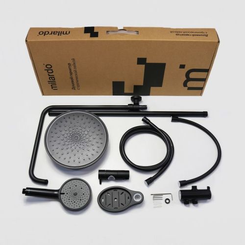 Душевая стойка Milardo Ideal Spa ILSBL3FM76 настенная цвет черный - фото 5