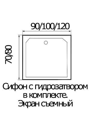 Душевой поддон акриловый Wemor 10000002428 100х80 белый с каркасом - фото 2