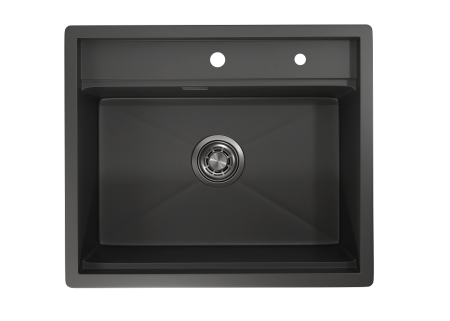Кухонная мойка Granula Kitchen Space 6051, ЧЕРНЫЙ МАТОВЫЙ 60х50 цвет черный поверхность матовая