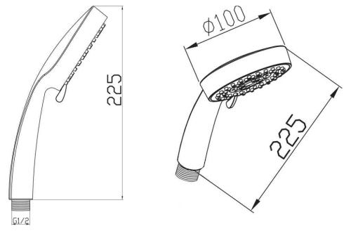 Душевая лейка BelBagno NOVA BB-D1C1 цвет серый - фото 2