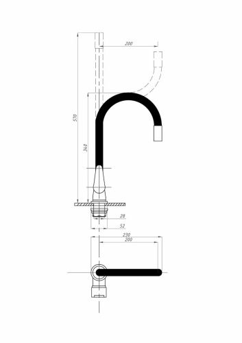 Смеситель для кухни FAUZT FZs-822-BL101 на мойку хром - фото 3