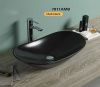 Раковина из сантехнического фаянса CeramaLux 7811AMB 60х40 накладная цвет черный без отверстий под смеситель