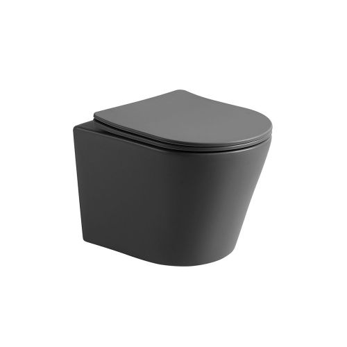 Унитаз подвесной Vincea Piatti VT1-11SMA черный с сиденьем микролифт безободковый душевой смыв - фото 4