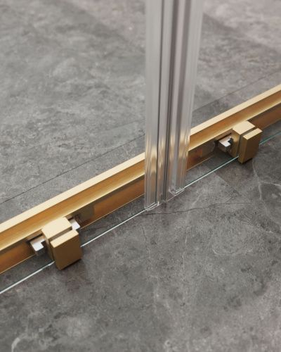 Душевой уголок Cezares MOLVENO MOLVENO-AH-2/1-170/90-C-BORO-IV 170х90 стекло прозрачное профиль золото без поддона - фото 4