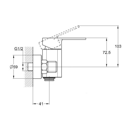 Смеситель для ванны и душа G.Lauf NEB NEB5-A123 настенный хром - фото 3