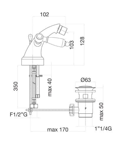 Смеситель Fiore 02CO0632 на биде хром/золото - фото 3