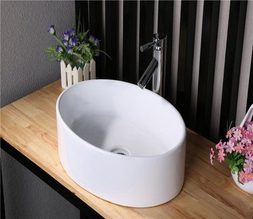 Раковина из сантехнического фаянса CeramaLux N9012 50х40 накладная цвет белый без отверстий под смеситель - фото 2