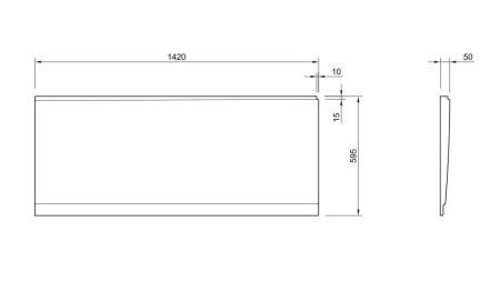 Боковая панель для ванны Cezares PLANE_DUO PLANE_DUO-145-SP-L-W37