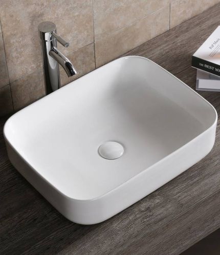 Раковина из сантехнического фарфора Cerutti SPA CR0084 50х40 накладная цвет белый без отверстий под смеситель