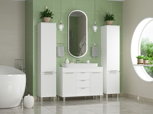 Шкаф-пенал Brevita Enfida ENF-05035-010L 40х170 подвесной цвет белый - фото 5