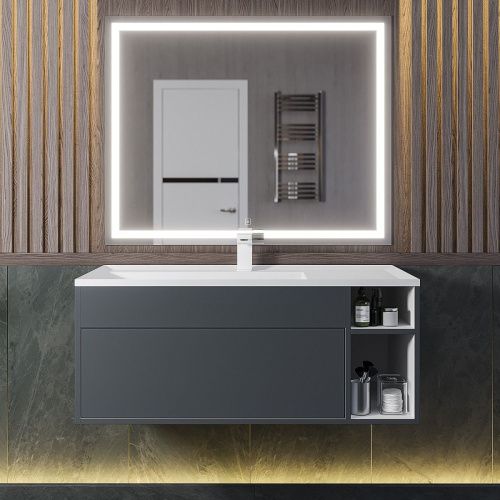 Тумба с раковиной Uperwood Lotus Premium 39340207465 100х50 цвет серый - фото 4