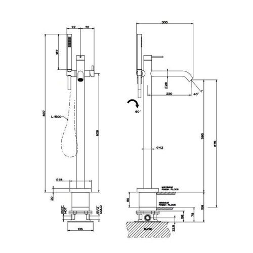 Смеситель Gessi GESSI 316 54028#239 напольный нержавеющая сталь - фото 2