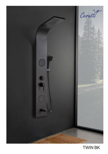 Душевая панель Cerutti SPA CT9984 настенная цвет черный