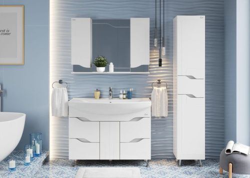 Тумба под раковину Onika Веронэлла 110508 100х30 напольная цвет белый - фото 4