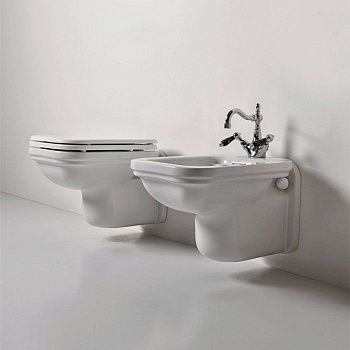 Чаша унитаза подвесная Kerasan Waldorf 411501 цвет белый без сиденья душевой смыв