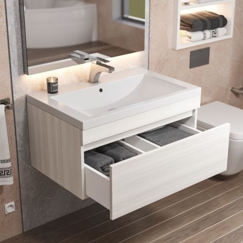 Тумба с раковиной Uperwood Eva 3930313470 70х50 цвет белый - фото 3