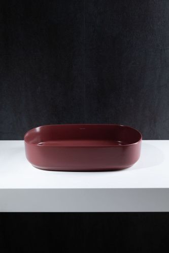 Раковина керамическая Allen Brau Fantasy 4.11022.BD 60х40 накладная цвет красный без отверстий под смеситель - фото 4