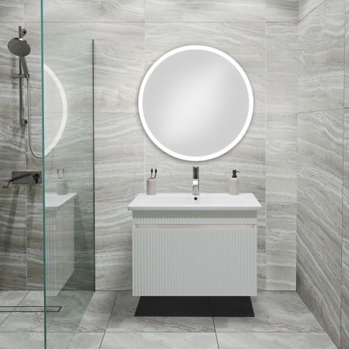 Тумба под раковину Runo Модена 00-00002200 70х50 подвесная цвет белый - фото 4