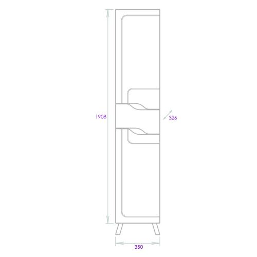 Шкаф-пенал Onika Веронэлла 403563 40х190 напольный цвет белый - фото 3