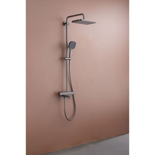 Душевая стойка Raglo R22 R22.26.09 настенная цвет серый с термостатом - фото 4