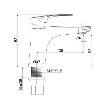 Смеситель Tokito KOMAKI TOK-KOM-1011 на раковину хром