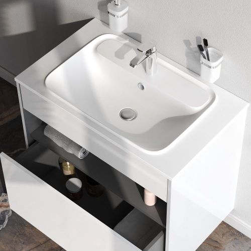 Тумба под раковину Am.Pm Func M8FFUX0801WG 80х50 подвесная цвет белый - фото 4