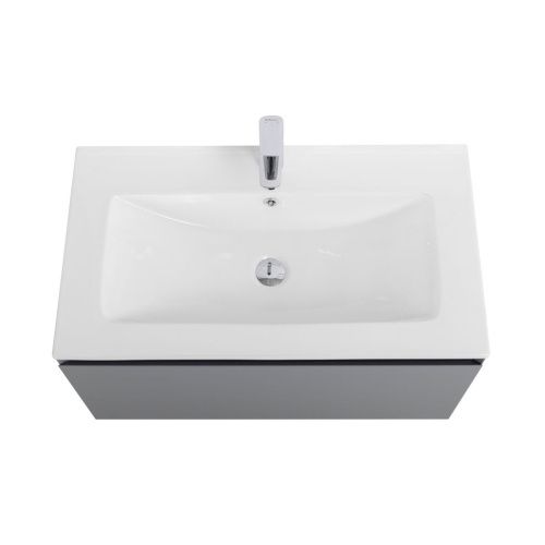 Тумба под раковину Art&Max Latina AM-Latina-800-1C-SO-GM 80х50 подвесная цвет серый - фото 4