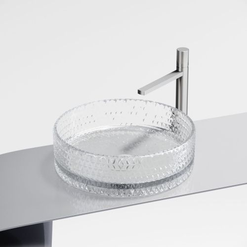 Раковина стеклянная Ceramica Nova CRISTAL CN6062 40х40 накладная цвет прозрачный без отверстий под смеситель - фото 2