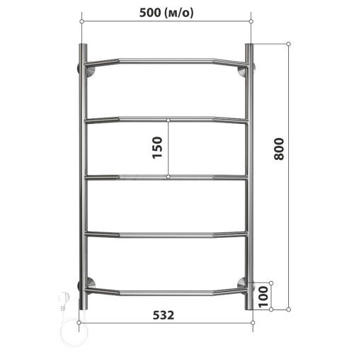 Полотенцесушитель электрический Stelmix 4670078543233 55х80 хром - фото 3