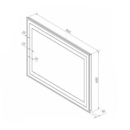 Зеркало с подсветкой Maretti Aria AR148060P16EL 80х60 подвесное