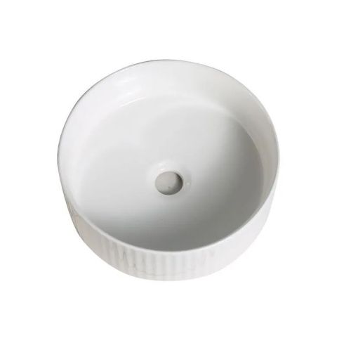 Раковина из сантехнического фарфора Sintesi SIN-LVB-APP-410 40х40 накладная цвет белый без отверстий под смеситель - фото 5