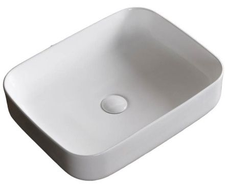 Раковина из сантехнического фарфора Cerutti SPA CR0084 50х40 накладная цвет белый без отверстий под смеситель