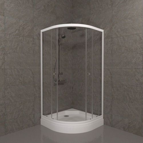 Душевой уголок Тритон Ультра Щ0000061806 90х90 стекло прозрачное профиль белый с поддоном - фото 2