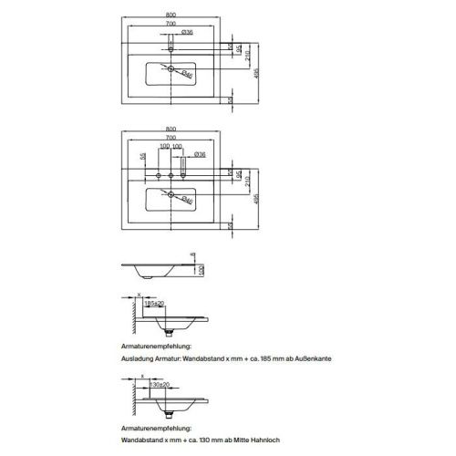 Раковина из нержавеющей стали Bette Loft A230-000 HLW1 80 см встраиваемая цвет белый 1 отверстие под смеситель - фото 2