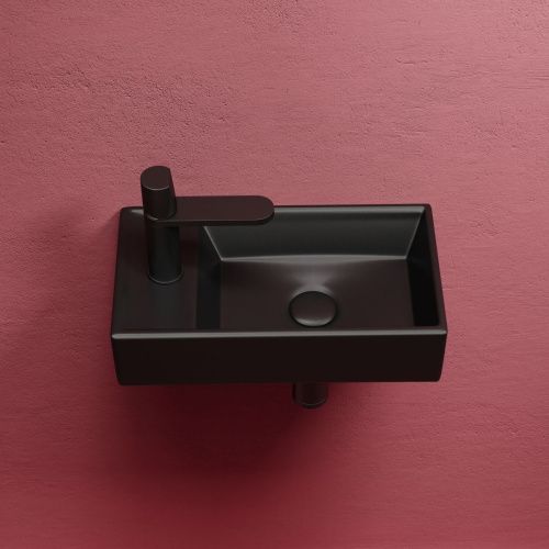 Раковина из сантехнического фарфора Ceramica Nova ELEMENT CN6051RMB 40х20 подвесная цвет черный 1 отверстие под смеситель - фото 4