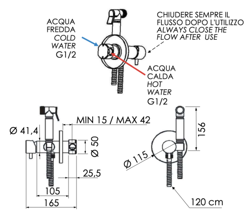 Гигиенический душ со смесителем Remer N65 хром - фото 2