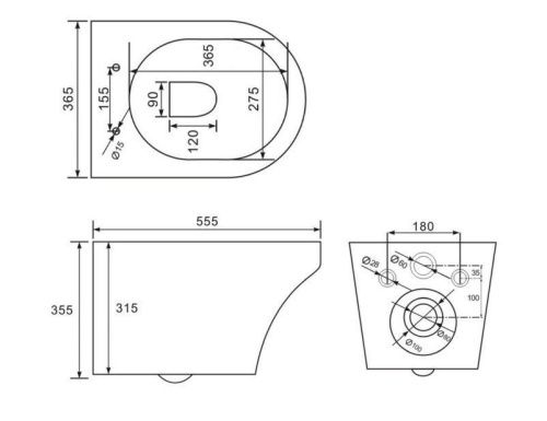 Унитаз подвесной CHARUS TORRE BIANCA EWC700-124W белый с сиденьем микролифт безободковый каскадный смыв - фото 4