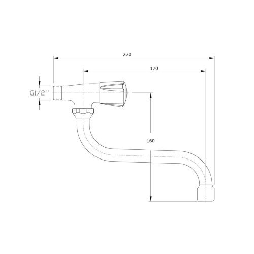 Смеситель для раковины Rush Pioneer PI7950-28 настенный хром - фото 2