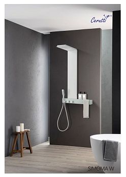 Душевая панель Cerutti SPA CT9661 настенная цвет белый
