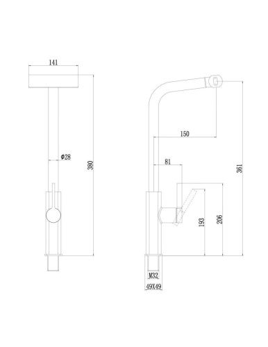 Смеситель для кухни Fmark FS8266H на мойку черный - фото 2