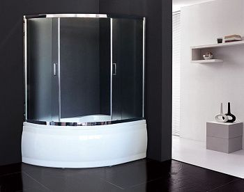 Душевая шторка на ванну Royal Bath ALPINE RB150ALP-C-CH 150х150 стекло рифленое профиль хром ориентация универсальная